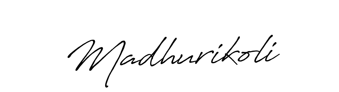 if you are searching for the best signature style for your name Madhurikoli. so please give up your signature search. here we have designed multiple signature styles  using Antro_Vectra_Bolder. Madhurikoli signature style 7 images and pictures png