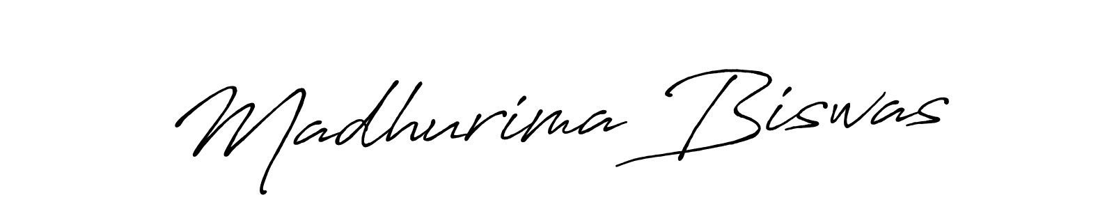 How to make Madhurima Biswas name signature. Use Antro_Vectra_Bolder style for creating short signs online. This is the latest handwritten sign. Madhurima Biswas signature style 7 images and pictures png