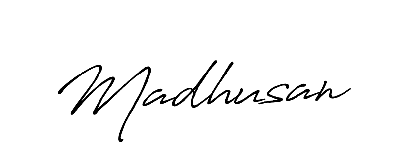 Use a signature maker to create a handwritten signature online. With this signature software, you can design (Antro_Vectra_Bolder) your own signature for name Madhusan. Madhusan signature style 7 images and pictures png