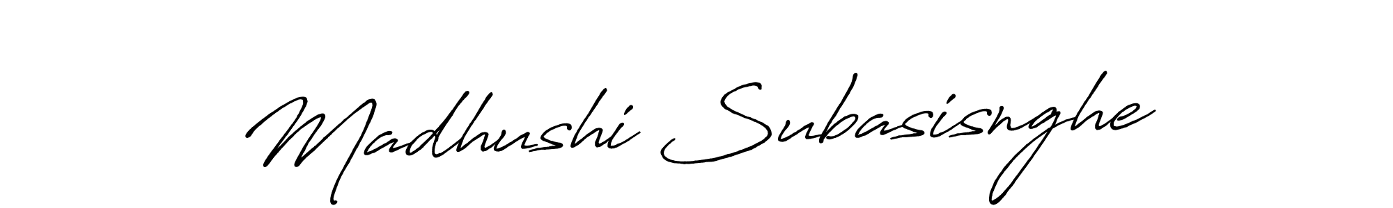 How to make Madhushi Subasisnghe signature? Antro_Vectra_Bolder is a professional autograph style. Create handwritten signature for Madhushi Subasisnghe name. Madhushi Subasisnghe signature style 7 images and pictures png