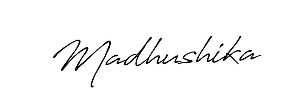 Similarly Antro_Vectra_Bolder is the best handwritten signature design. Signature creator online .You can use it as an online autograph creator for name Madhushika. Madhushika signature style 7 images and pictures png