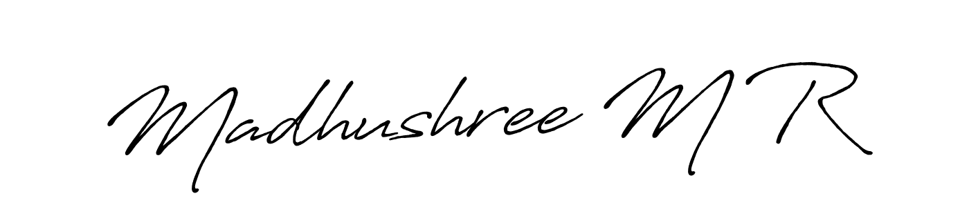 Madhushree M R stylish signature style. Best Handwritten Sign (Antro_Vectra_Bolder) for my name. Handwritten Signature Collection Ideas for my name Madhushree M R. Madhushree M R signature style 7 images and pictures png