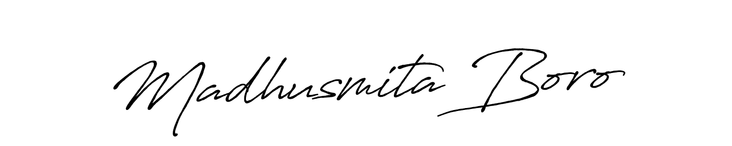 Make a beautiful signature design for name Madhusmita Boro. With this signature (Antro_Vectra_Bolder) style, you can create a handwritten signature for free. Madhusmita Boro signature style 7 images and pictures png