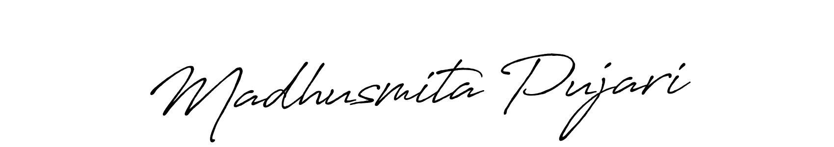 Make a beautiful signature design for name Madhusmita Pujari. With this signature (Antro_Vectra_Bolder) style, you can create a handwritten signature for free. Madhusmita Pujari signature style 7 images and pictures png