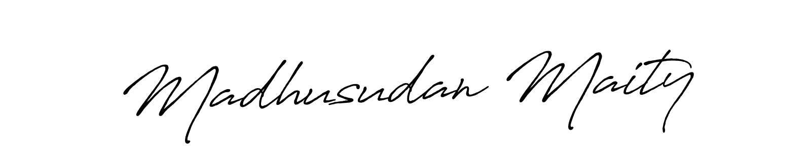 Antro_Vectra_Bolder is a professional signature style that is perfect for those who want to add a touch of class to their signature. It is also a great choice for those who want to make their signature more unique. Get Madhusudan Maity name to fancy signature for free. Madhusudan Maity signature style 7 images and pictures png