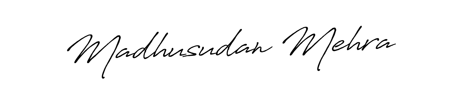Madhusudan Mehra stylish signature style. Best Handwritten Sign (Antro_Vectra_Bolder) for my name. Handwritten Signature Collection Ideas for my name Madhusudan Mehra. Madhusudan Mehra signature style 7 images and pictures png