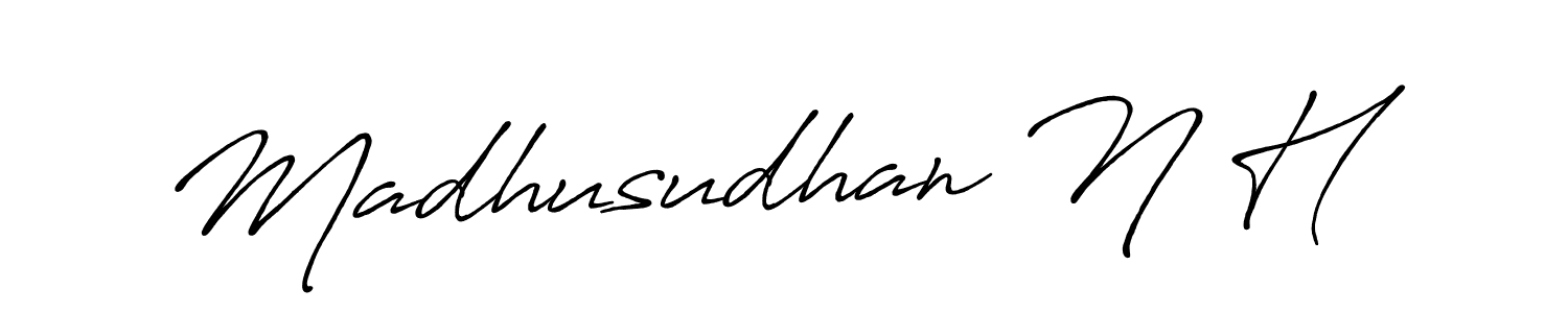 How to make Madhusudhan N H signature? Antro_Vectra_Bolder is a professional autograph style. Create handwritten signature for Madhusudhan N H name. Madhusudhan N H signature style 7 images and pictures png