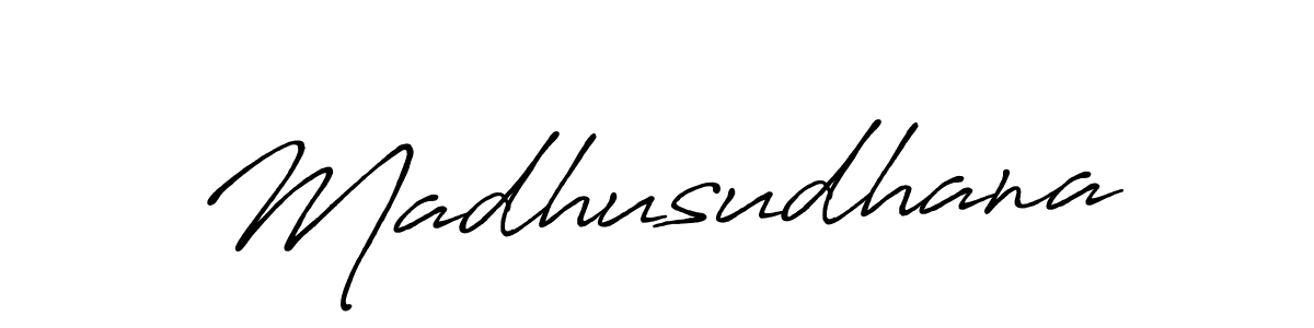 Create a beautiful signature design for name Madhusudhana. With this signature (Antro_Vectra_Bolder) fonts, you can make a handwritten signature for free. Madhusudhana signature style 7 images and pictures png