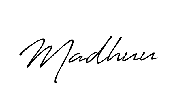 How to make Madhuu signature? Antro_Vectra_Bolder is a professional autograph style. Create handwritten signature for Madhuu name. Madhuu signature style 7 images and pictures png