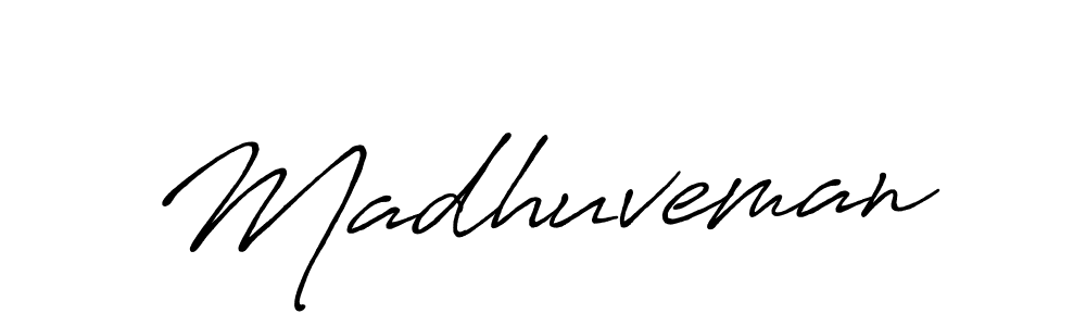 Make a beautiful signature design for name Madhuveman. With this signature (Antro_Vectra_Bolder) style, you can create a handwritten signature for free. Madhuveman signature style 7 images and pictures png