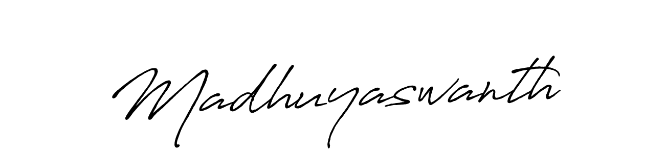 Make a beautiful signature design for name Madhuyaswanth. With this signature (Antro_Vectra_Bolder) style, you can create a handwritten signature for free. Madhuyaswanth signature style 7 images and pictures png