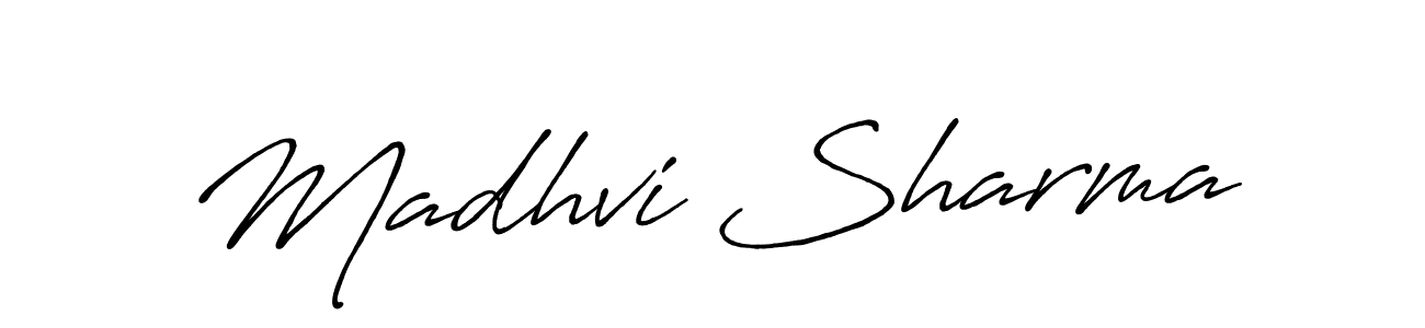 How to make Madhvi Sharma signature? Antro_Vectra_Bolder is a professional autograph style. Create handwritten signature for Madhvi Sharma name. Madhvi Sharma signature style 7 images and pictures png