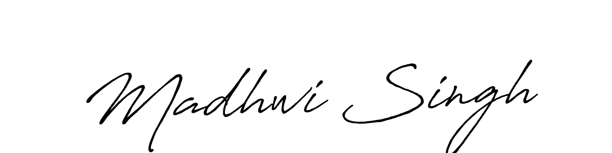 How to make Madhwi Singh name signature. Use Antro_Vectra_Bolder style for creating short signs online. This is the latest handwritten sign. Madhwi Singh signature style 7 images and pictures png