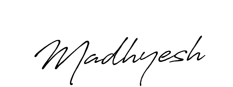 Madhyesh stylish signature style. Best Handwritten Sign (Antro_Vectra_Bolder) for my name. Handwritten Signature Collection Ideas for my name Madhyesh. Madhyesh signature style 7 images and pictures png