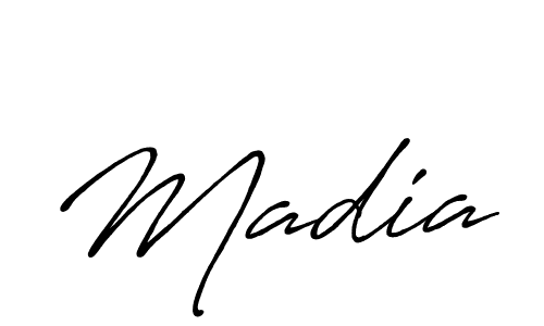 How to make Madia name signature. Use Antro_Vectra_Bolder style for creating short signs online. This is the latest handwritten sign. Madia signature style 7 images and pictures png