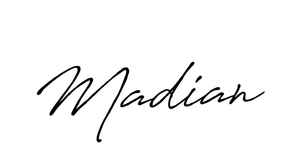 Use a signature maker to create a handwritten signature online. With this signature software, you can design (Antro_Vectra_Bolder) your own signature for name Madian. Madian signature style 7 images and pictures png