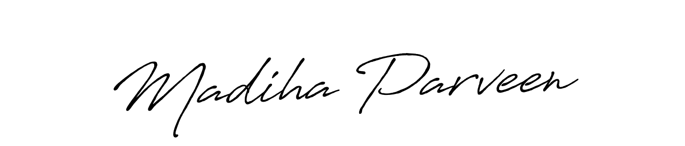 Use a signature maker to create a handwritten signature online. With this signature software, you can design (Antro_Vectra_Bolder) your own signature for name Madiha Parveen. Madiha Parveen signature style 7 images and pictures png