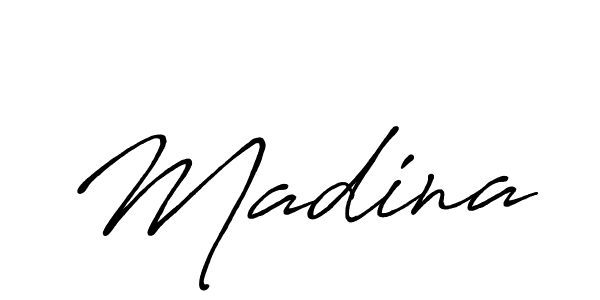 How to make Madina signature? Antro_Vectra_Bolder is a professional autograph style. Create handwritten signature for Madina name. Madina signature style 7 images and pictures png