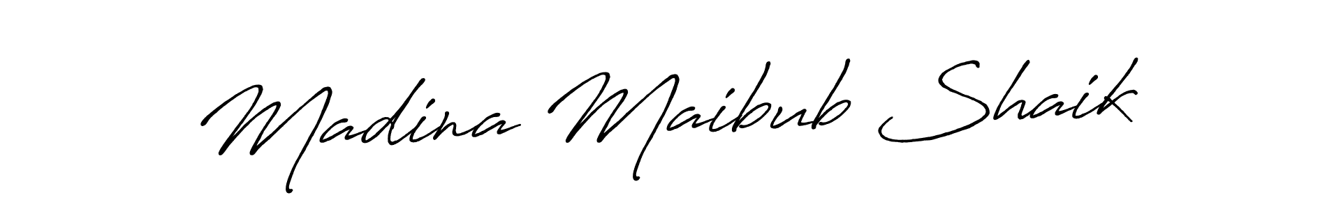Madina Maibub Shaik stylish signature style. Best Handwritten Sign (Antro_Vectra_Bolder) for my name. Handwritten Signature Collection Ideas for my name Madina Maibub Shaik. Madina Maibub Shaik signature style 7 images and pictures png
