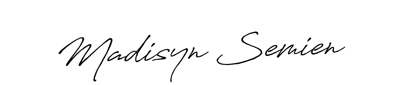 Create a beautiful signature design for name Madisyn Semien. With this signature (Antro_Vectra_Bolder) fonts, you can make a handwritten signature for free. Madisyn Semien signature style 7 images and pictures png