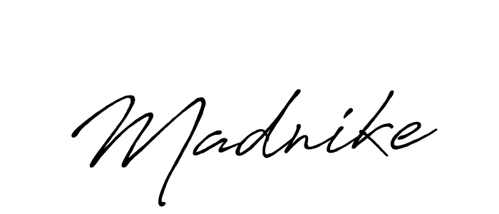 Use a signature maker to create a handwritten signature online. With this signature software, you can design (Antro_Vectra_Bolder) your own signature for name Madnike. Madnike signature style 7 images and pictures png