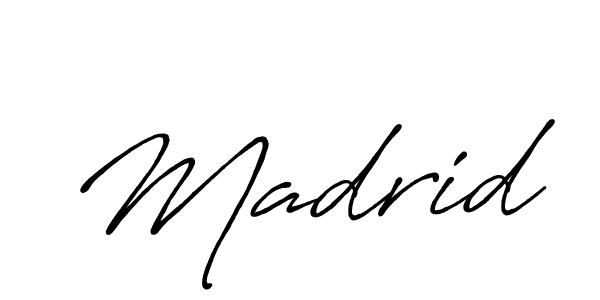 How to make Madrid name signature. Use Antro_Vectra_Bolder style for creating short signs online. This is the latest handwritten sign. Madrid signature style 7 images and pictures png
