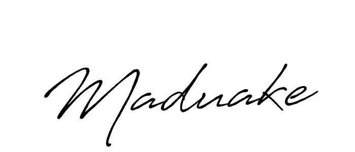 How to make Maduake name signature. Use Antro_Vectra_Bolder style for creating short signs online. This is the latest handwritten sign. Maduake signature style 7 images and pictures png