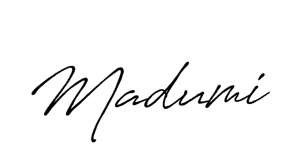 Make a beautiful signature design for name Madumi. With this signature (Antro_Vectra_Bolder) style, you can create a handwritten signature for free. Madumi signature style 7 images and pictures png