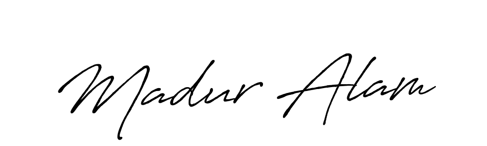 Use a signature maker to create a handwritten signature online. With this signature software, you can design (Antro_Vectra_Bolder) your own signature for name Madur Alam. Madur Alam signature style 7 images and pictures png