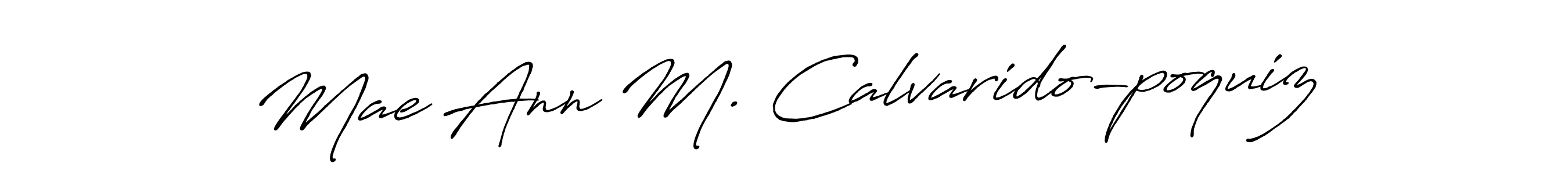 Make a beautiful signature design for name Mae Ann M. Calvarido-poquiz. With this signature (Antro_Vectra_Bolder) style, you can create a handwritten signature for free. Mae Ann M. Calvarido-poquiz signature style 7 images and pictures png