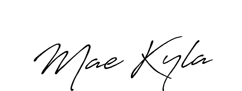 Also You can easily find your signature by using the search form. We will create Mae Kyla name handwritten signature images for you free of cost using Antro_Vectra_Bolder sign style. Mae Kyla signature style 7 images and pictures png