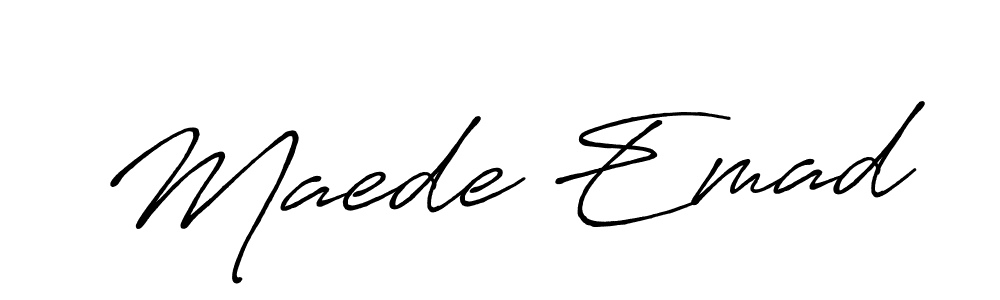 Design your own signature with our free online signature maker. With this signature software, you can create a handwritten (Antro_Vectra_Bolder) signature for name Maede Emad. Maede Emad signature style 7 images and pictures png