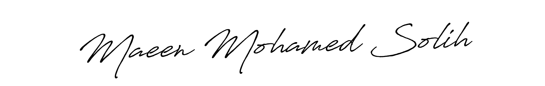 Make a beautiful signature design for name Maeen Mohamed Solih. With this signature (Antro_Vectra_Bolder) style, you can create a handwritten signature for free. Maeen Mohamed Solih signature style 7 images and pictures png