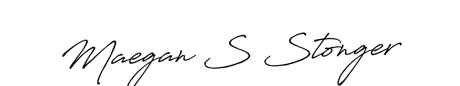 Create a beautiful signature design for name Maegan S Stonger. With this signature (Antro_Vectra_Bolder) fonts, you can make a handwritten signature for free. Maegan S Stonger signature style 7 images and pictures png