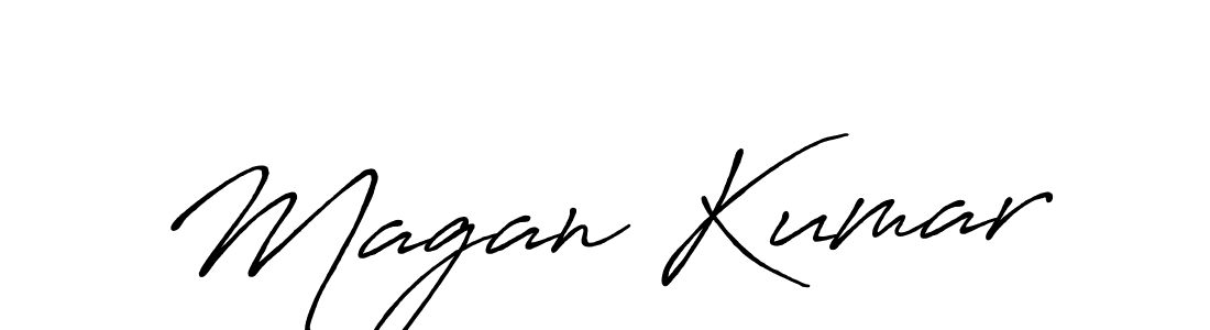 How to make Magan Kumar name signature. Use Antro_Vectra_Bolder style for creating short signs online. This is the latest handwritten sign. Magan Kumar signature style 7 images and pictures png