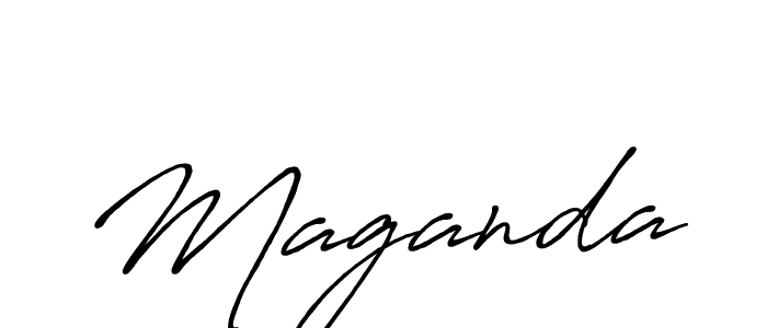 How to make Maganda signature? Antro_Vectra_Bolder is a professional autograph style. Create handwritten signature for Maganda name. Maganda signature style 7 images and pictures png