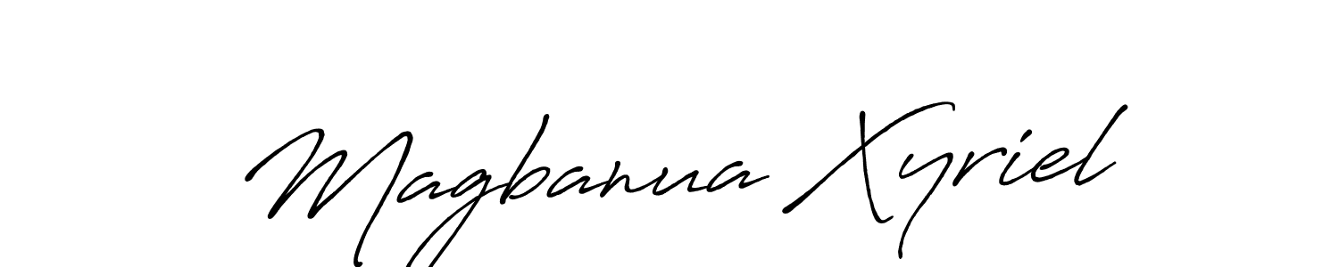 Also we have Magbanua Xyriel name is the best signature style. Create professional handwritten signature collection using Antro_Vectra_Bolder autograph style. Magbanua Xyriel signature style 7 images and pictures png