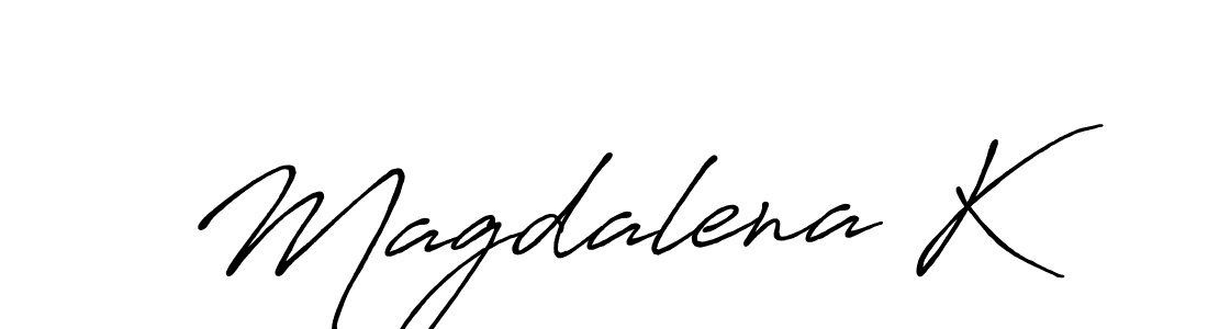 Antro_Vectra_Bolder is a professional signature style that is perfect for those who want to add a touch of class to their signature. It is also a great choice for those who want to make their signature more unique. Get Magdalena K name to fancy signature for free. Magdalena K signature style 7 images and pictures png