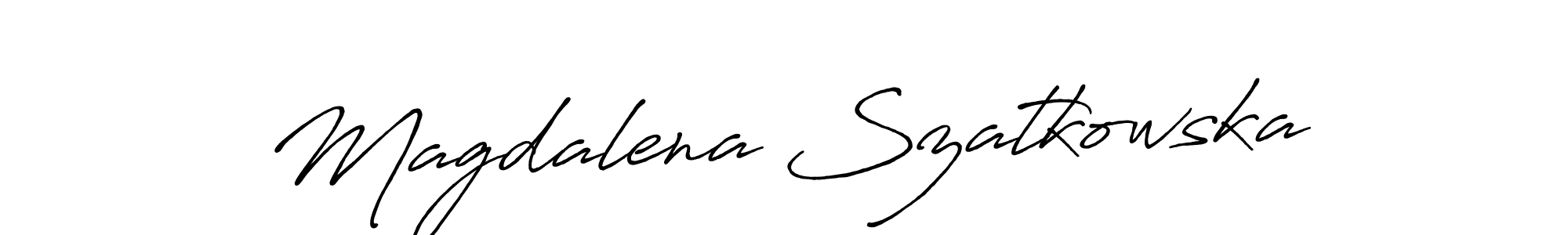 Create a beautiful signature design for name Magdalena Szatkowska. With this signature (Antro_Vectra_Bolder) fonts, you can make a handwritten signature for free. Magdalena Szatkowska signature style 7 images and pictures png