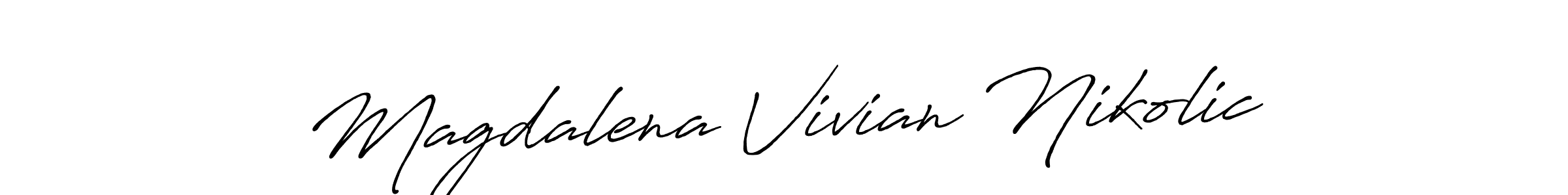 Similarly Antro_Vectra_Bolder is the best handwritten signature design. Signature creator online .You can use it as an online autograph creator for name Magdalena Vivian Nikolic. Magdalena Vivian Nikolic signature style 7 images and pictures png