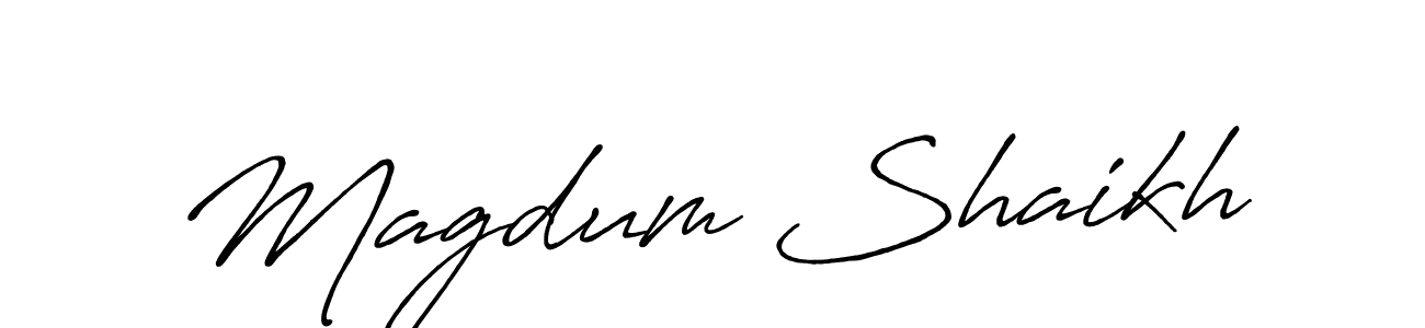 Magdum Shaikh stylish signature style. Best Handwritten Sign (Antro_Vectra_Bolder) for my name. Handwritten Signature Collection Ideas for my name Magdum Shaikh. Magdum Shaikh signature style 7 images and pictures png