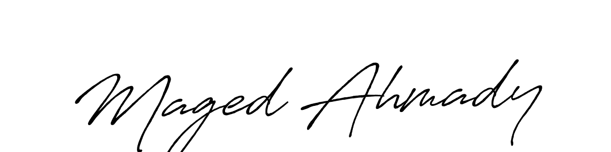 Maged Ahmady stylish signature style. Best Handwritten Sign (Antro_Vectra_Bolder) for my name. Handwritten Signature Collection Ideas for my name Maged Ahmady. Maged Ahmady signature style 7 images and pictures png