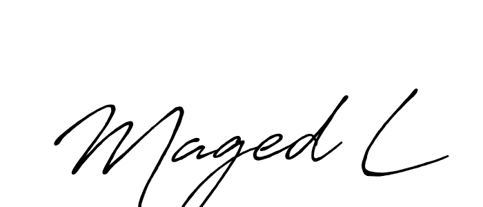 Create a beautiful signature design for name Maged L. With this signature (Antro_Vectra_Bolder) fonts, you can make a handwritten signature for free. Maged L signature style 7 images and pictures png