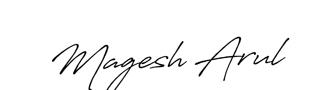 Make a beautiful signature design for name Magesh Arul. With this signature (Antro_Vectra_Bolder) style, you can create a handwritten signature for free. Magesh Arul signature style 7 images and pictures png