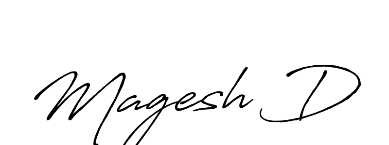 Create a beautiful signature design for name Magesh D. With this signature (Antro_Vectra_Bolder) fonts, you can make a handwritten signature for free. Magesh D signature style 7 images and pictures png