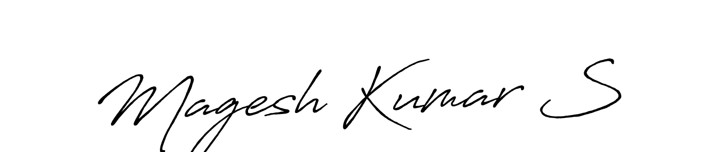 if you are searching for the best signature style for your name Magesh Kumar S. so please give up your signature search. here we have designed multiple signature styles  using Antro_Vectra_Bolder. Magesh Kumar S signature style 7 images and pictures png