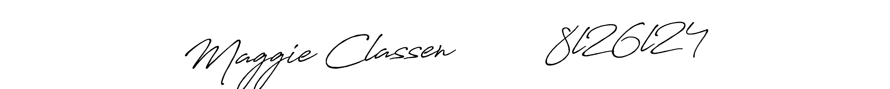 if you are searching for the best signature style for your name Maggie Classen         8l26l24. so please give up your signature search. here we have designed multiple signature styles  using Antro_Vectra_Bolder. Maggie Classen         8l26l24 signature style 7 images and pictures png