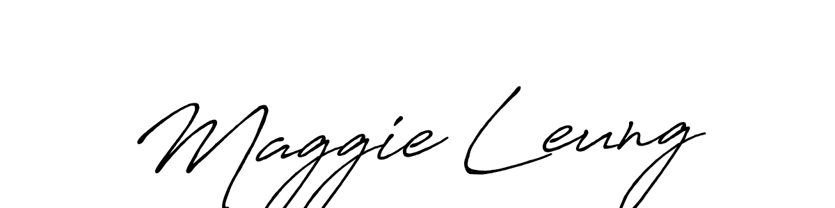 Use a signature maker to create a handwritten signature online. With this signature software, you can design (Antro_Vectra_Bolder) your own signature for name Maggie Leung. Maggie Leung signature style 7 images and pictures png