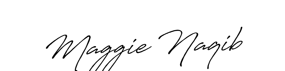 How to make Maggie Naqib name signature. Use Antro_Vectra_Bolder style for creating short signs online. This is the latest handwritten sign. Maggie Naqib signature style 7 images and pictures png