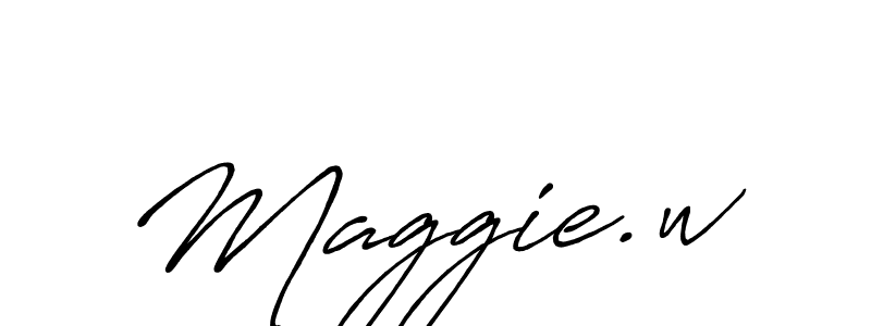 The best way (Antro_Vectra_Bolder) to make a short signature is to pick only two or three words in your name. The name Maggie.w include a total of six letters. For converting this name. Maggie.w signature style 7 images and pictures png